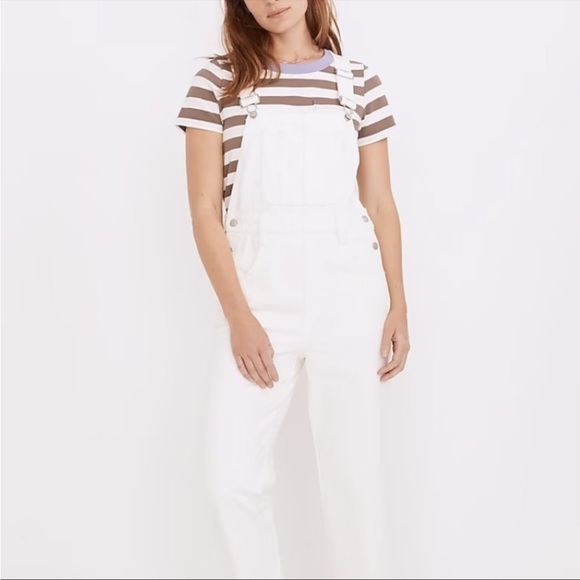 Madewell Straight-Leg Overalls in Tile White Large - Picture 1 of 12